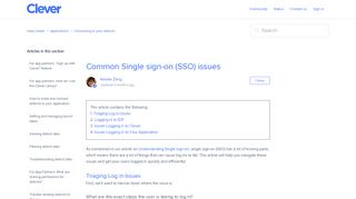 
                            11. Common Single sign-on (SSO) issues – Help Center - Clever Support