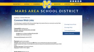 
                            5. Common Web Links – Academics – Mars Area School District