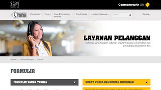 
                            5. Commonwealth Life | Layanan Pelanggan - Formulir