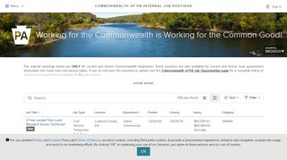 
                            10. Commonwealth of PA Internal Job Postings - Government ...