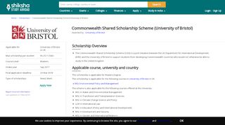 
                            12. Commonwealth Shared Scholarship Scheme (University of Bristol ...