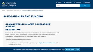 
                            9. Commonwealth Shared Scholarship Scheme - University of Glasgow