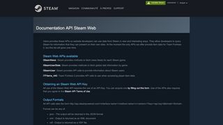 
                            3. Communauté Steam :: Documentation API Steam Web