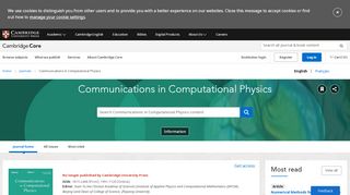 
                            8. Communications in Computational Physics | Cambridge Core