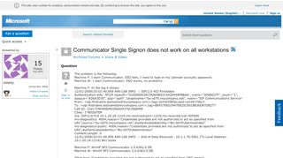 
                            10. Communicator Single Signon does not work on all workstations ...