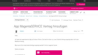 
                            10. Community | App MagentaSERVICE Vertrag hinzufügen | Telekom hilft ...