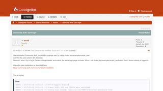 
                            2. Community Auth: Can't login - CodeIgniter Forums