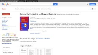 
                            11. Community Computing and Support Systems: Social Interaction in ...