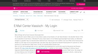 
                            1. Community | E-Mail Center klassisch - My Login | Telekom hilft ...