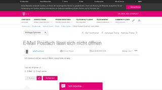 
                            5. Community | E-Mail Postfach lässt sich nicht öffnen | Telekom hilft ...