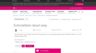 
                            1. Community | Erstinstallation dauert ewig | Telekom hilft Community