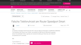 
                            6. Community | Falsche Telefonuhrzeit am Router Speedport Smart ...