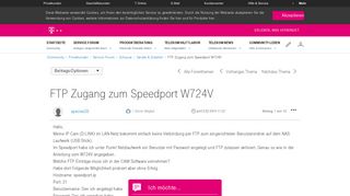 
                            4. Community | FTP Zugang zum Speedport W724V | Telekom hilft ...