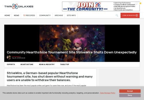 
                            1. Community Hearthstone Tournament Site StriveWire Shuts Down ...