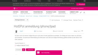 
                            7. Community | HotSPot anmeldung Iphone/Ipad | Telekom hilft Community