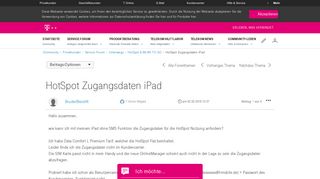 
                            4. Community | HotSpot Zugangsdaten iPad | Telekom hilft Community