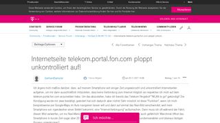 
                            3. Community | Internetseite telekom.portal.fon.com ploppt unkont ...