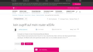 
                            4. Community | kein zugriff auf mein router w504v | Telekom hilft ...