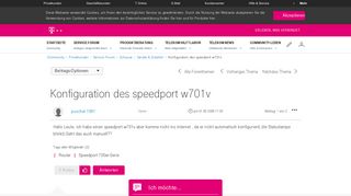 
                            1. Community | Konfiguration des speedport w701v | Telekom hilft ...