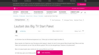 
                            3. Community | Laufzeit des Big TV Start Paket | Telekom hilft Community