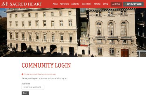 
                            7. Community Login - Convent of the Sacred Heart
