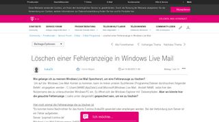 
                            7. Community | Löschen einer Fehleranzeige in Windows Live Mail ...