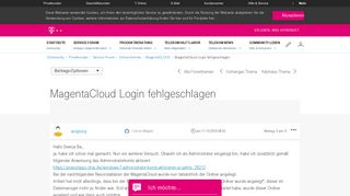 
                            4. Community | MagentaCloud Login fehlgeschlagen – Seite 2 ...