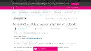 
                            4. Community | MagentaCloud Upload extrem langsam (Netzlaufwerk ...