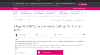 
                            7. Community | MagentaSERVICE App Anmeldung/Login funktioniert ni ...