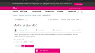 
                            6. Community | Media receiver 400 | Telekom hilft Community