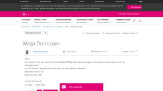 
                            8. Community | Mega Deal Login | Telekom hilft Community