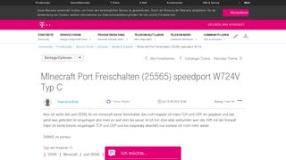 
                            9. Community | MInecraft Port Freischalten (25565) speedport W724 ...