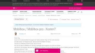 
                            8. Community | Mobilbox / Mobilbox pro - Kosten? | Telekom hilft ...