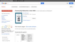 
                            7. Community Networks in den USA: von der Counterculture zum Mainstream?