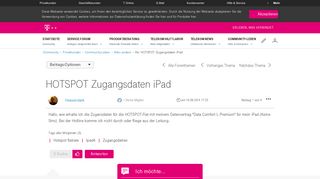 
                            1. Community | Re: HOTSPOT Zugangsdaten iPad | Telekom hilft ...