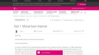 
                            11. Community | Seit 1 Monat kein Internet | Telekom hilft Community
