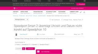 
                            10. Community | Speedport Smart 2 überträgt Uhrzeit und Datum nich ...