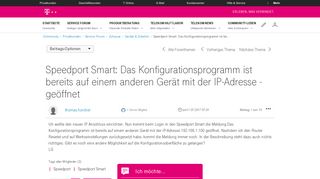 
                            1. Community | Speedport Smart: Das Konfigurationsprogramm ist be ...