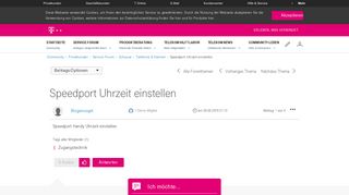 
                            7. Community | Speedport Uhrzeit einstellen | Telekom hilft Community