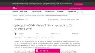 
                            7. Community | Speedport w504v - Keine Internetverbindung für man ...