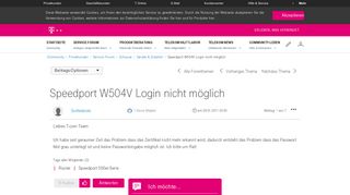 
                            1. Community | Speedport W504V Login nicht möglich | Telekom hilft ...