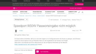 
                            9. Community | Speedport W504V Passworteingabe nicht möglich ...