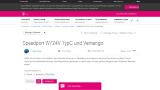 
                            12. Community | Speedport W724V TypC und Ventengo | Telekom hilft ...