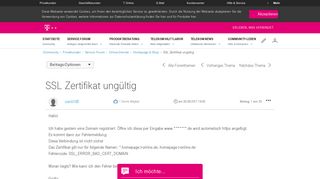 
                            10. Community | SSL Zertifikat ungültig | Telekom hilft Community