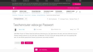 
                            4. Community | Taschenrouter xsbox-go Passwort | Telekom hilft ...