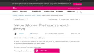 
                            10. Community | Telekom Eishockey - Übertragung startet nicht (Bro ...