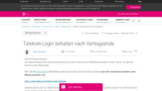 
                            6. Community | Telekom-Login behalten nach Vertragsende | Telekom ...