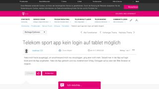 
                            13. Community | Telekom sport app kein login auf tablet möglich ...