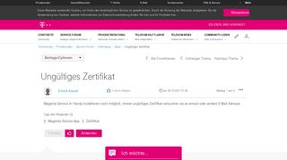 
                            6. Community | Ungültiges Zertifikat | Telekom hilft Community