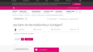 
                            6. Community | wie kann ich de.mobile-info.cc kündigen? | Telekom hilft ...